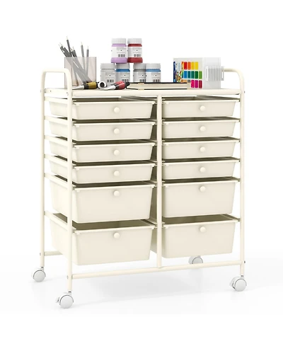 Mecale 12-Drawer Rolling Craft Storage Cart