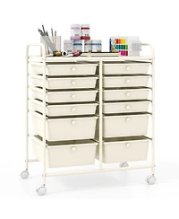 Mecale 12-Drawer Rolling Craft Storage Cart