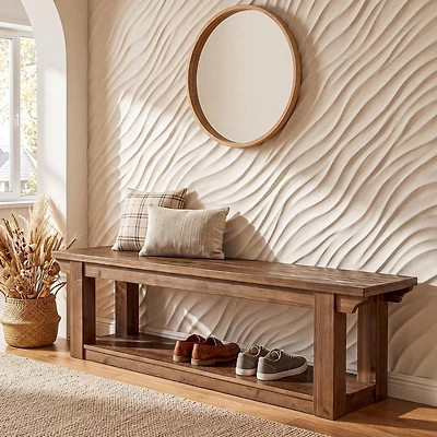 Tribesigns Shoe Rack Bench, Wooden Entryway Bench