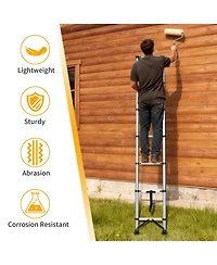 Streamdale Furniture 8.5" Compact Telescoping Ladder with Non-Slip Feet, 330lb Capacity