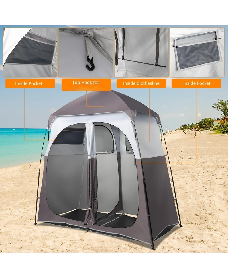 Piscifun Pop Up 2 Room Shower Tent Portable Changing Camping Shelter With Carrying Bag Easy Setup