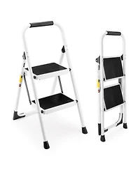 Streamdale Furniture 2 Step Folding Ladder Stool with Handrails, 330LBS