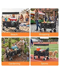 Streamdale Furniture Heavy Duty Folding Camping and Beach Wagon Cart with Canopy, 480LBS