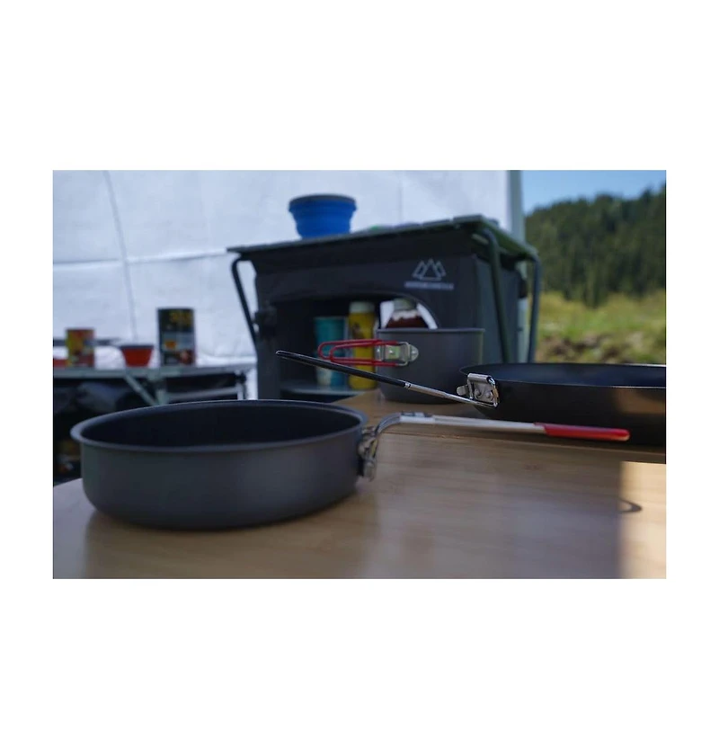 Piscifun Camping Cookware Set With Carry Bag Lightweight Compact Nonstick Frypan Pots