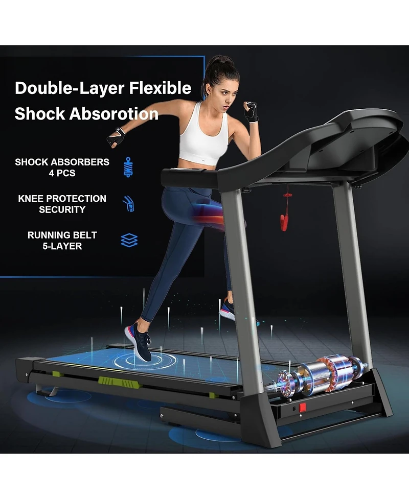 Sevorley Foldable Treadmill with Incline, 2.5HP Quiet Motor, Lcd Display, 12 Programs, 330 lb Capacity