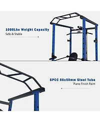 Sevorley Power Rack with Lat Pulldown and Low Row, Multi-Function Home Gym Cage, 1000 lb Capacity