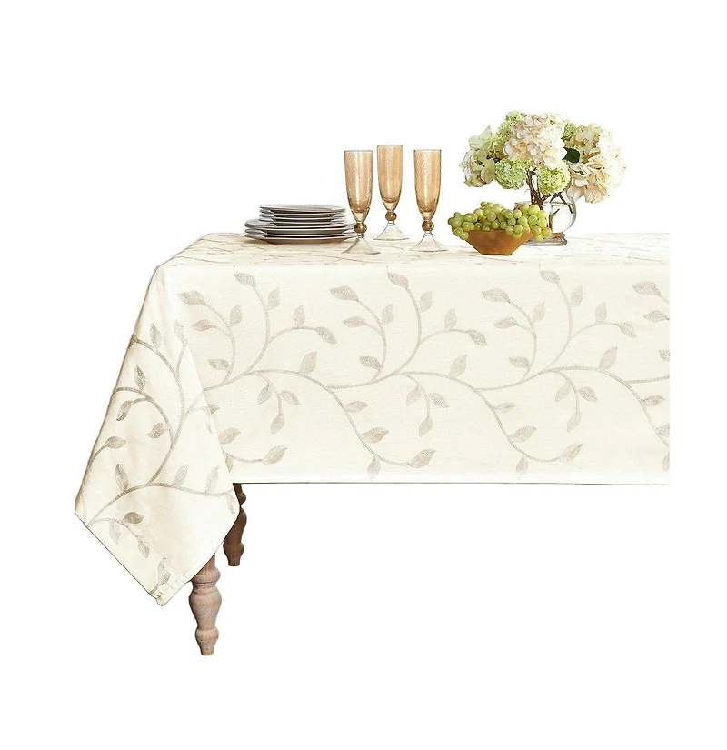 Kate Aurora Living Madison Floral Embroidered Fabric Tablecloth