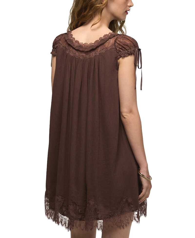 Lucky Brand Women's Lace Babydoll Mini Dress