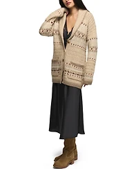 Lucky Brand Women's Shawl-Collar Fair Isle Cardigan