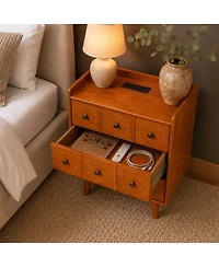 Streamdale Furniture 3-Drawer End Table with Charging Station and Usb Ports