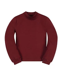 Hope & Henry Little and Big Girls' Xxs- Xl Organic Mock Neck Balloon Sleeve Knit Top
