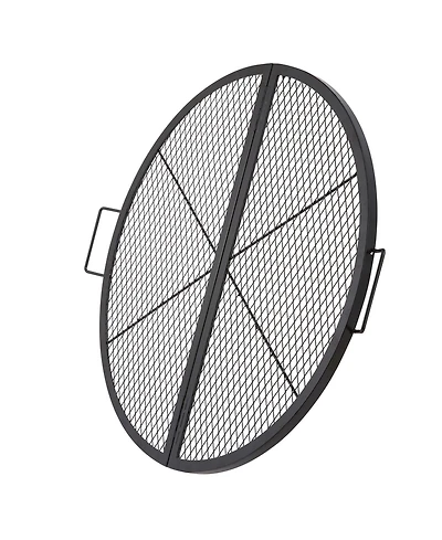 Vevor 36" Foldable Round Cooking Fire Pit Grill Grate X-Marks Heavy-Duty Steel
