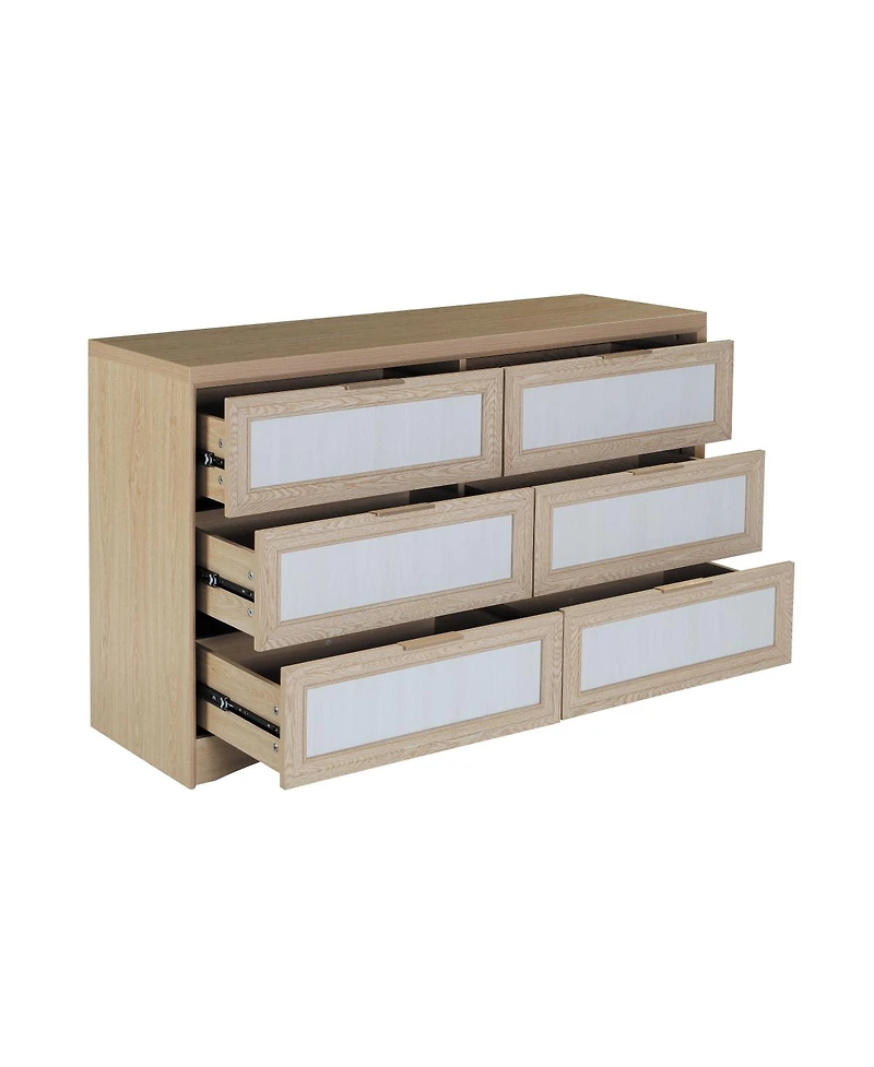 Streamdale Furniture Transitional 6-Drawer Farmhouse Dresser