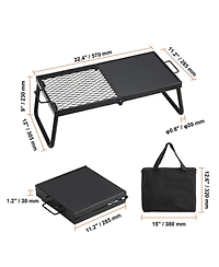 Vevor Folding Campfire Grill Portable Camping Fire Pit Steel Outdoor Bbq Picnic