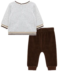 Little Me Baby Boys' Woof Crewneck Sweatshirt and Pants, 2-Piece Set