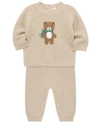 Little Me Baby Boys' Teddy Bear Graphic Sweatshirt and Pants, 2-Piece Set