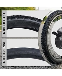 Yescom 20" x 2.125" Heavy-Duty Mountain Tread Tricycle and Unicycle Tire and Tube Set, 3-Pack