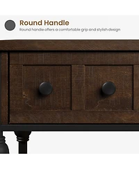gaomon 52" Console Table with 3 Drawers, Roman Column Entryway Table, Narrow Sofa Table Behind Couch, Industrial Hallway Table with Storage Shelf
