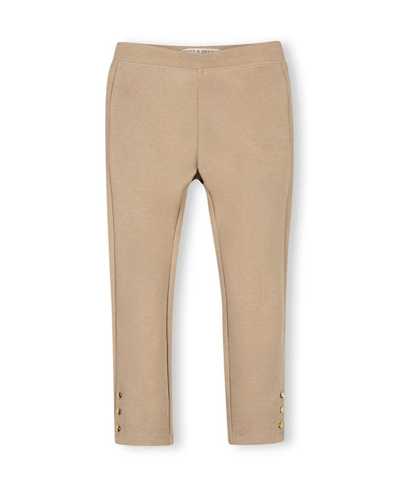 Hope & Henry Little and Big Girls' 6-12 Button Cuff Ponte Pant