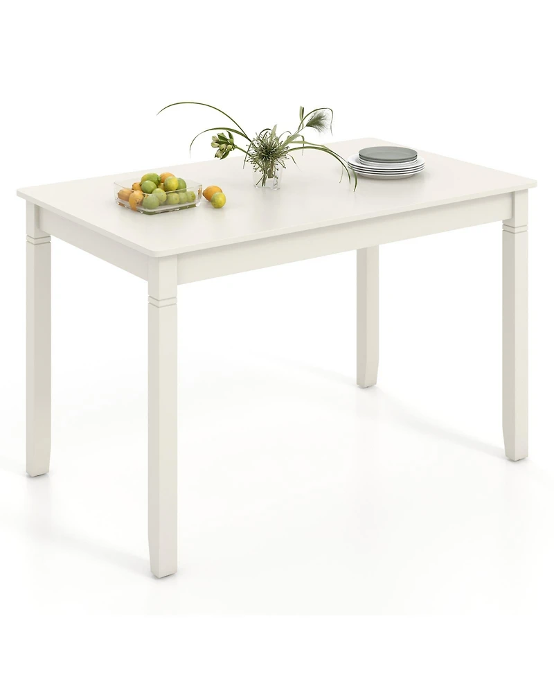 Mecale 48-Inch Rectangular Dining Table for 4 with Wood Legs