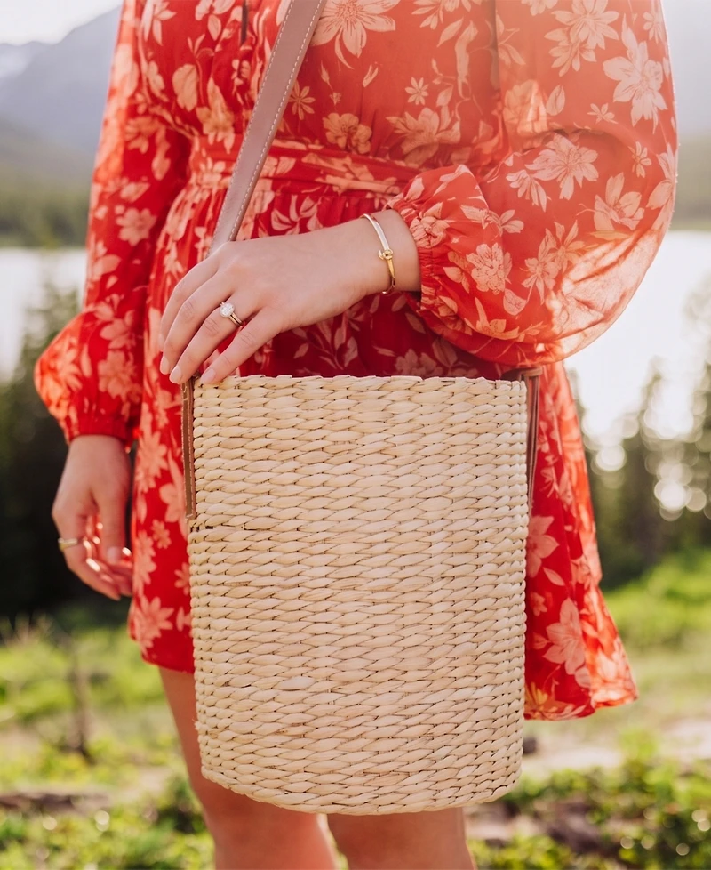 Picnic Time Palermo Rush Insulated Bucket Tote with Leather Straps