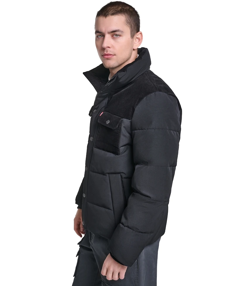 Levi's Men's Mixed-Media Puffer Jacket