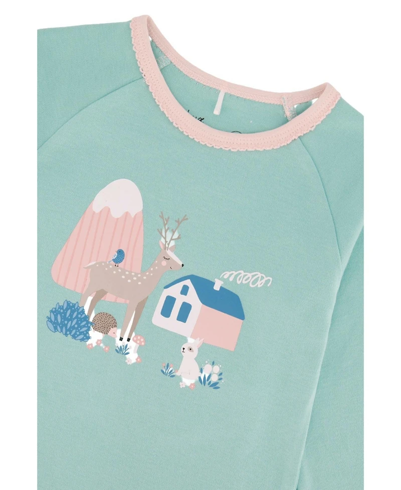 Deux par Deux Little Girls 6-12 Cotton Two Piece Pajama Set House Print