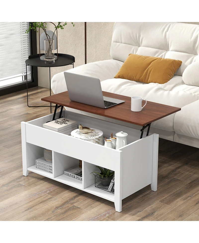 Gouun Lift Top Coffee Table with Hidden Storage Compartment