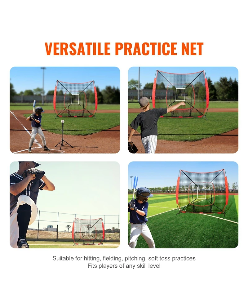 Hongge 7 x 7 ft Portable Baseball Softball Hitting Practice Net