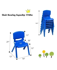 Gouun Set of 6 Kids Stackable Plastic Classroom Chairs