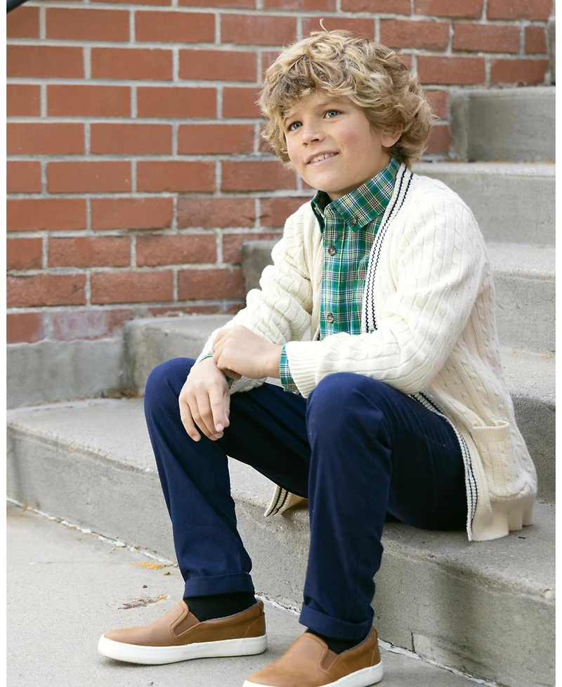 Hope & Henry Little Boys 5-7 Organic Long Sleeve Stretch Poplin Shirt