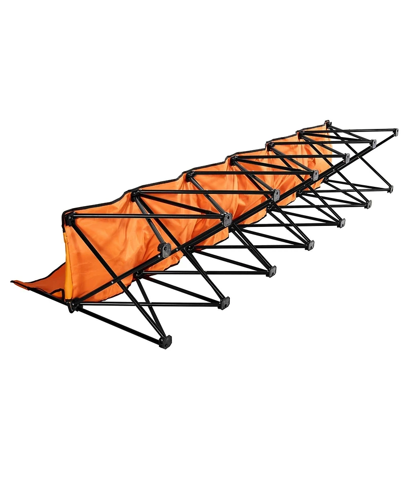Hongge Vibrant 6 Seat Folding Team Bench 94.5 in with Backrest and Storage Pockets for Sports Events