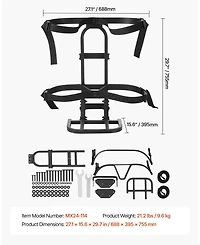 Sugift Golf Cart Rear Seat Bag Holder in Carbon Steel No-Drilling Installation