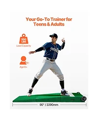 Hongge Portable Baseball Pitching Mound 90 in with Antifade Turf and Pitching Rubber for Indoor and Outdoor Training