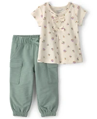 Carter's Baby Girls' Floral Print Top and Pants, 2-Piece Set