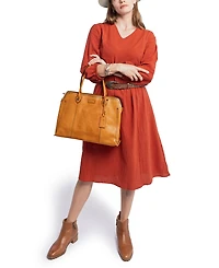 Old Trend Women's Genuine Leather Soul Stud Satchel Bag