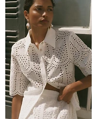 Mint Velvet Women's Cotton Broderie Shirt