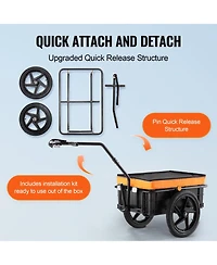 Mountaintop Bike Cargo Trailer,88LBS,16"Wheels,Universal Hitch, Waterproof Cover, Reflectors, Fit 24"-28" Bikes