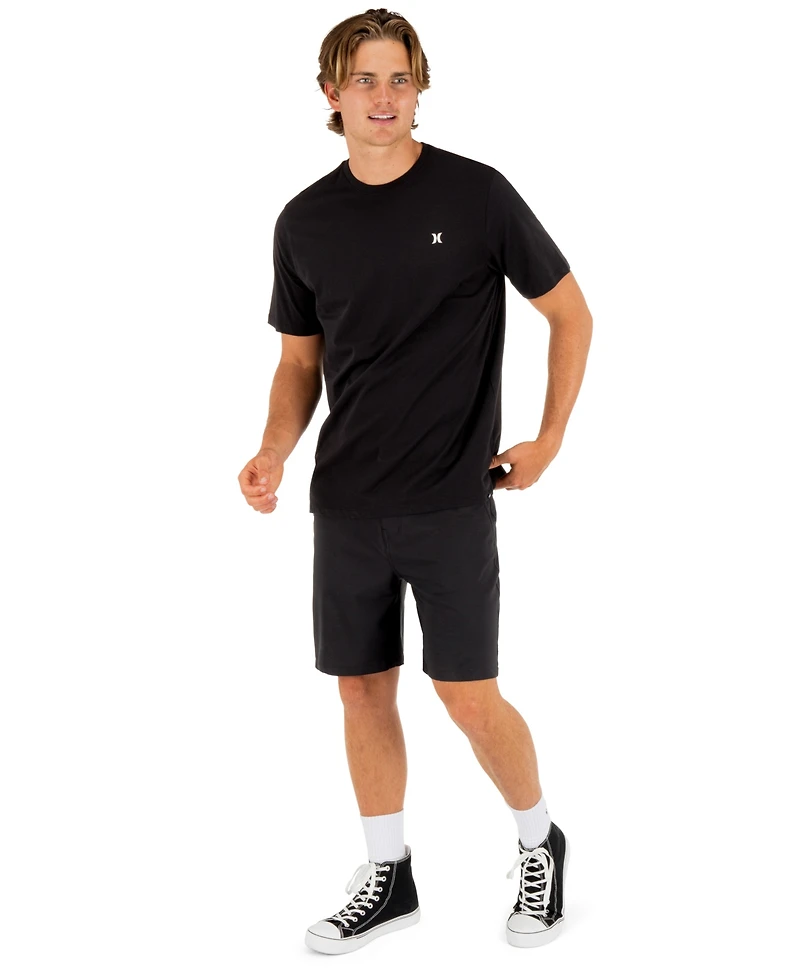 Hurley Men's Icon Logo At Top Left Chest Crewneck T-Shirt