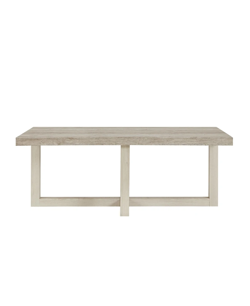 Flynama Contemporary Coffee Table Weathered Cross Base Design