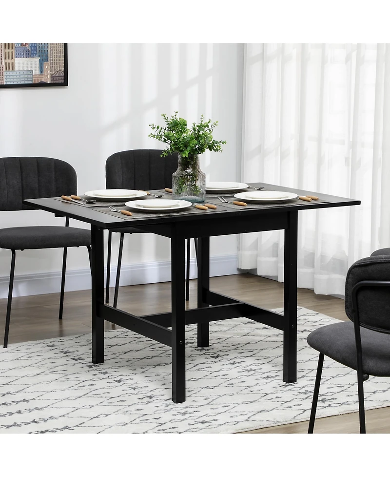 Homcom Foldable Dining Table Drop Leaf Table with Solid Wood Frame