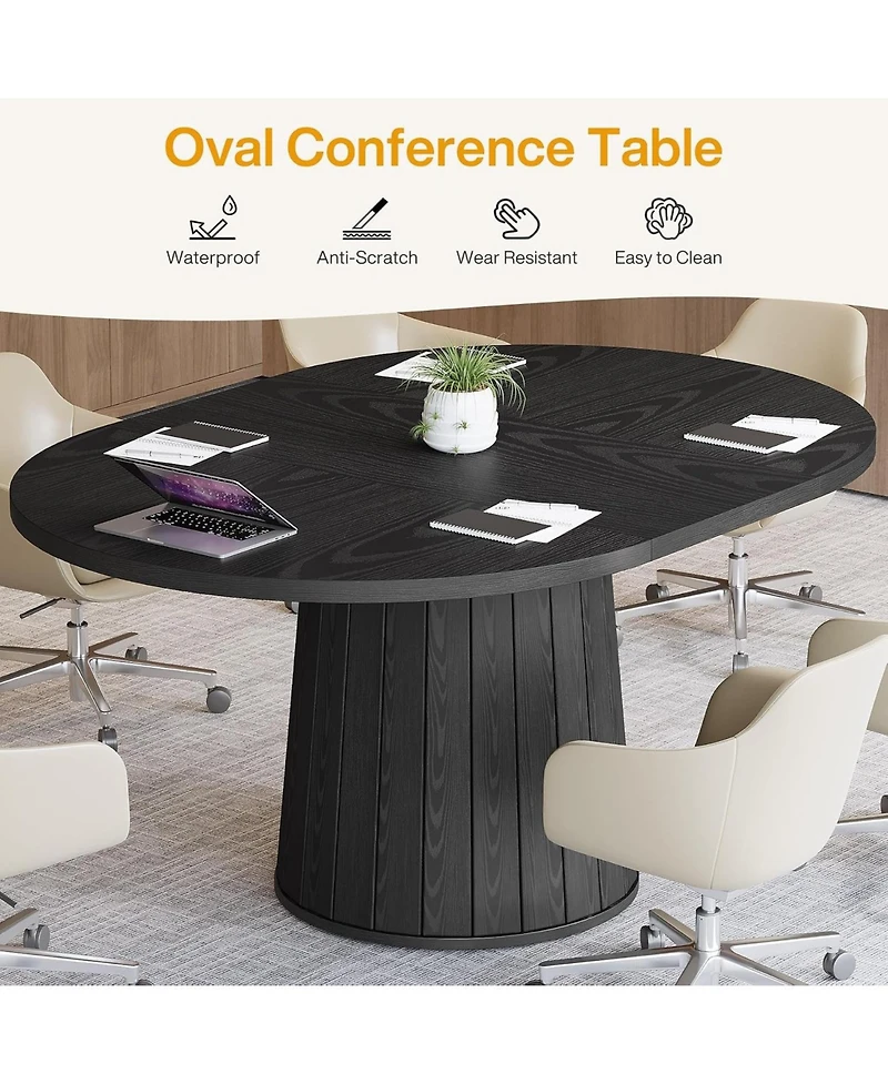 Tribesigns 55.11" Oval Conference Table for 6