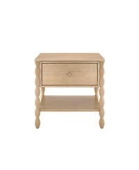 Plank+Beam Jenny Lind Nightstand with 1 Drawer and Bottom Shelf, Blonde