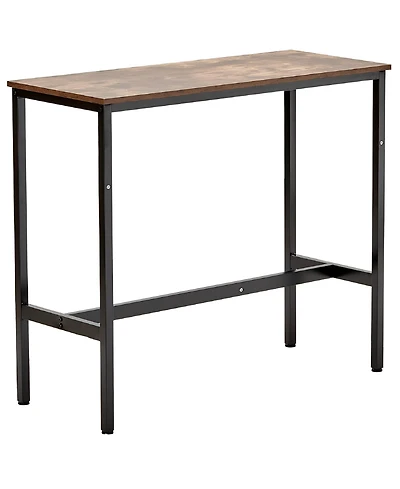 Slickblue 39 Inch Narrow Bar Table with Sturdy Metal Frame and Rustic Design