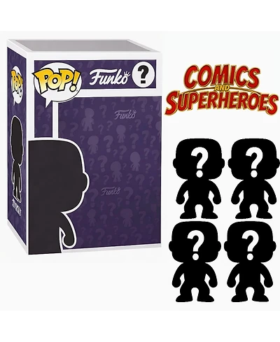Funko Pop! Comics and Superheroes Blind Box 4-Piece Vinyl Figures, Ages 4+