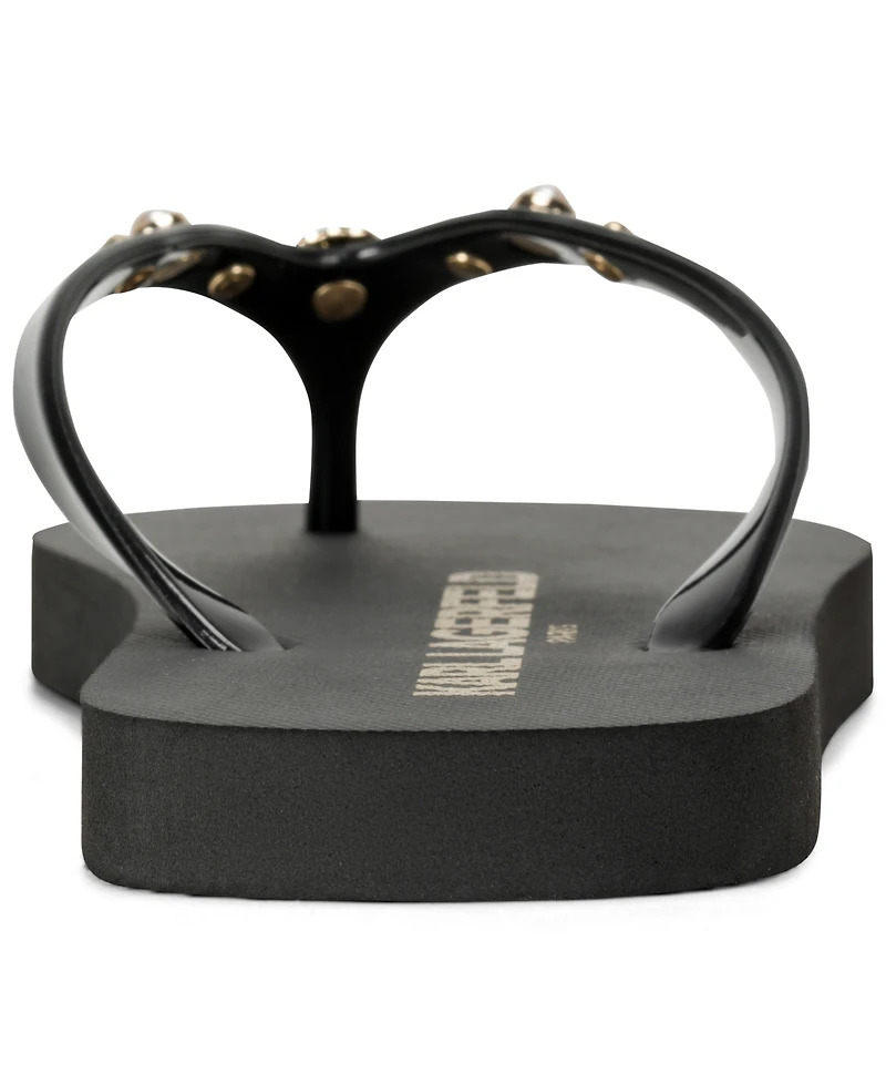 Karl Lagerfeld Paris Women's Zimia Stone Slip-On Flip Flops