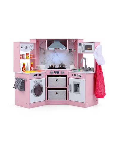 Sugift Interactive Play Kitchen with Circulating Water Sink and Lights and Sounds, Ages 3+
