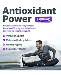 Healths Harmony Black Seed Oil Softgels with Nigella Sativa and Vitamin E, 500 mg Each, 120 Softgels