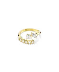 Swarovski Gold-Tone Plated White Crystal Ring