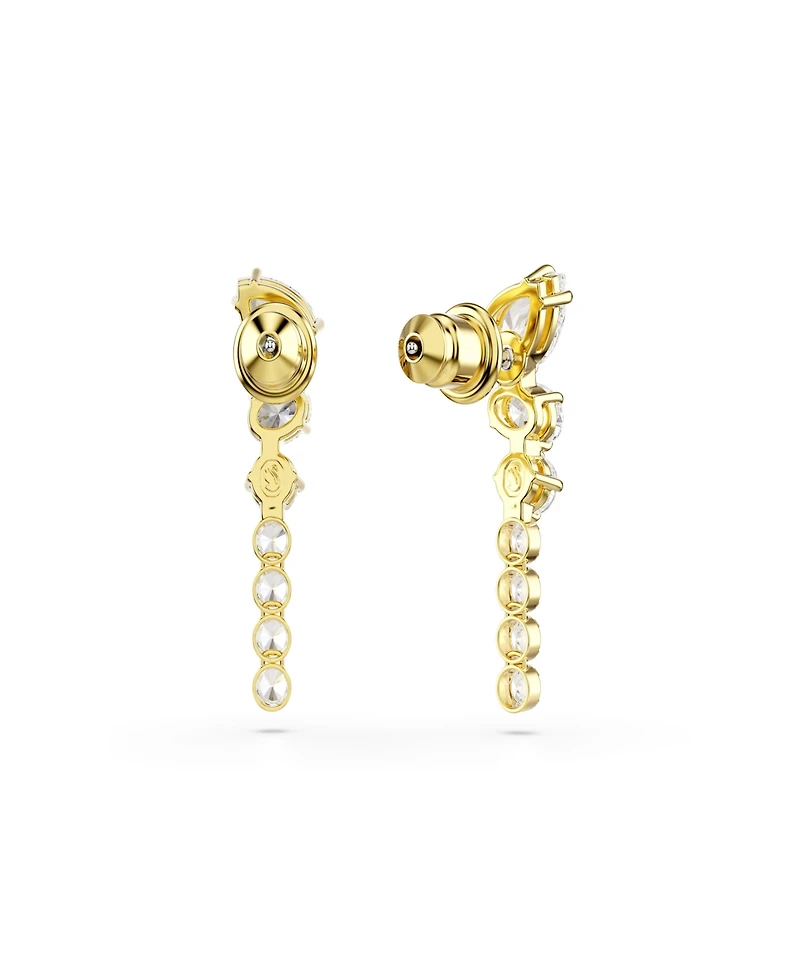Swarovski Gold-Tone Plated White Crystal Earrings